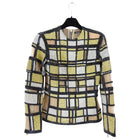 Balmain Black and Yellow Geo Heavy Crystal Embellished Top - FR36 / S