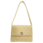 Chanel Vintage 1997 Beige Stitch Shoulder Flap Bag