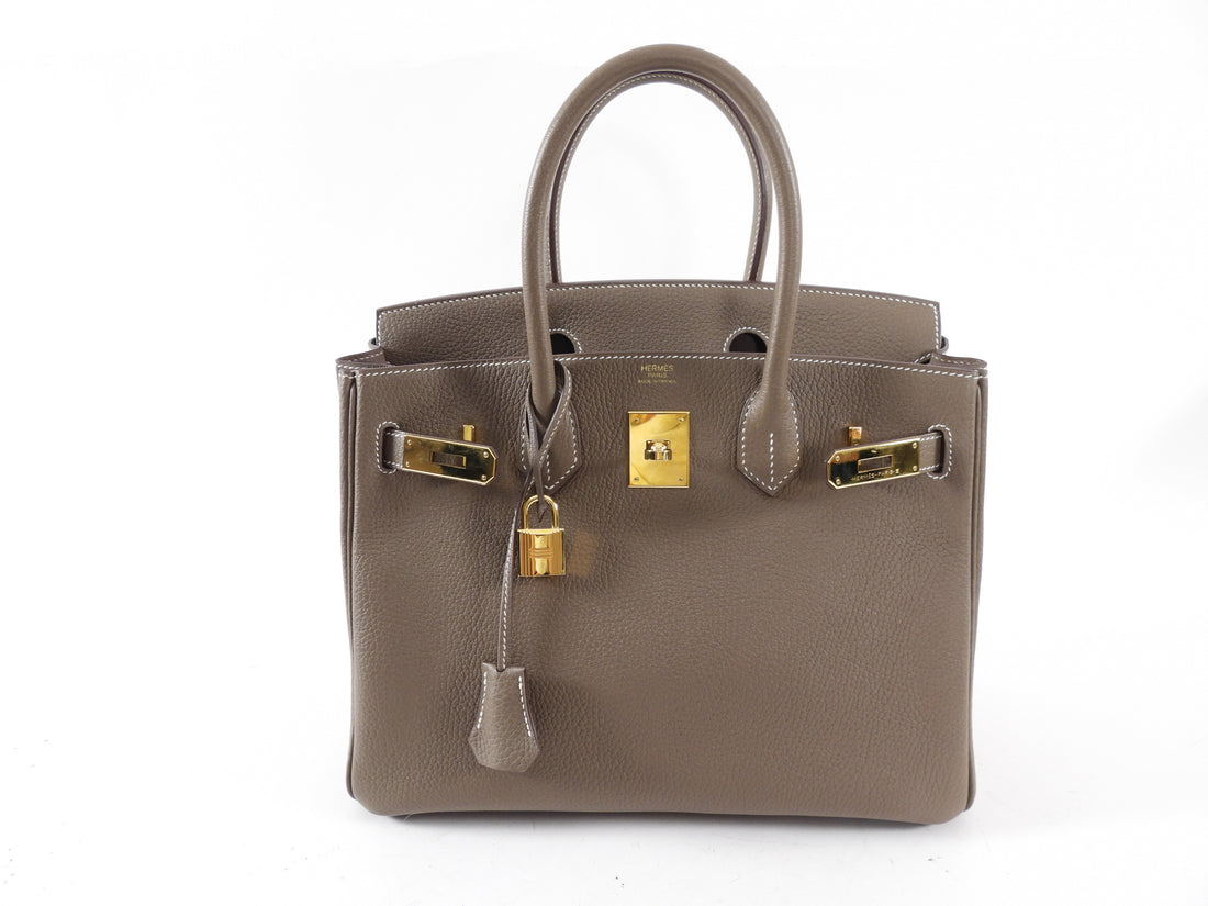 Hermes Birkin 30 Etoupe Taurillon Clemence GHW 2021