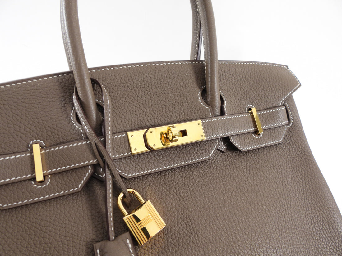 Hermes Birkin 30 Etoupe Taurillon Clemence GHW 2021