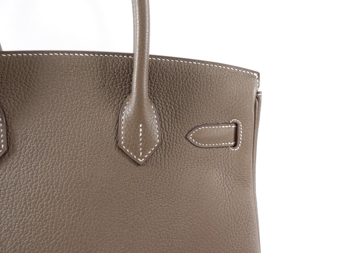 Hermes Birkin 30 Etoupe Taurillon Clemence GHW 2021