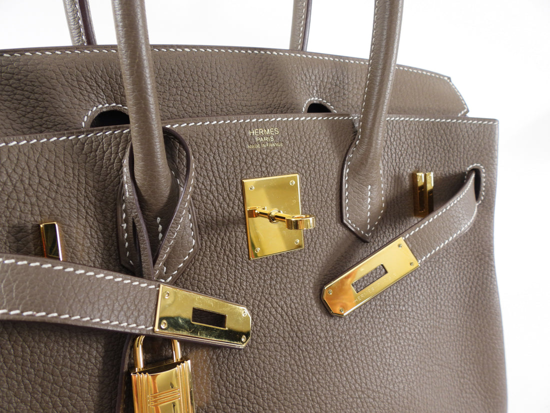 Hermes Birkin 30 Etoupe Taurillon Clemence GHW 2021