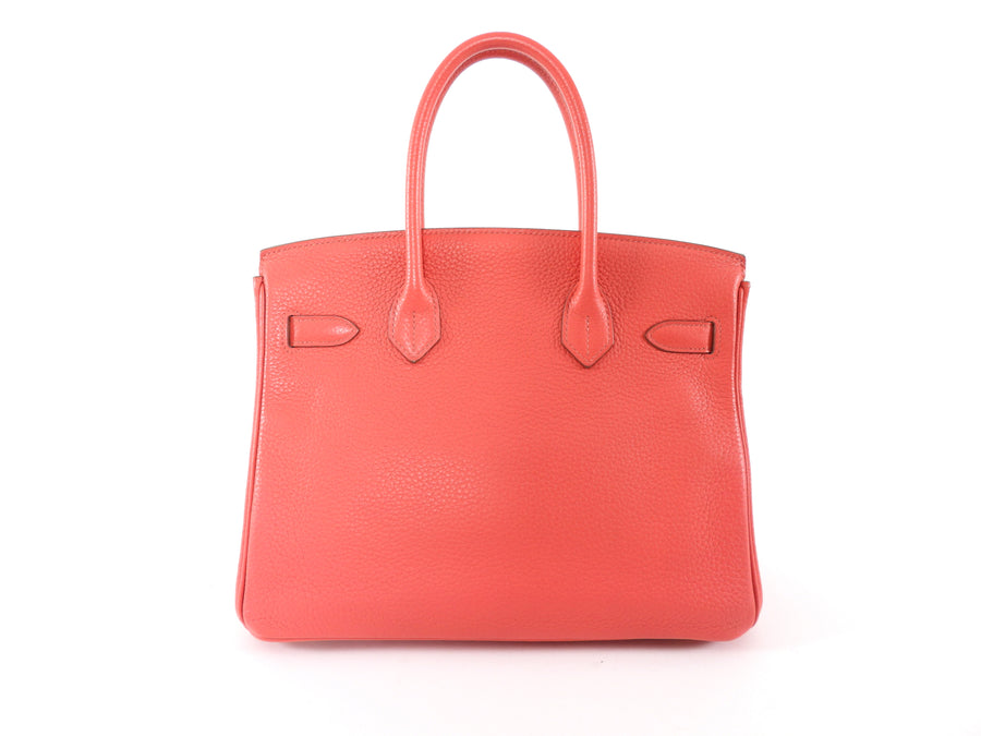 Hermes Birkin 30 Taurillon Clemence Leather Pink Rose Jaipur Bag GHW