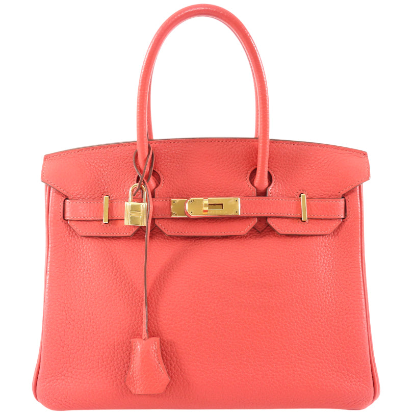 Hermes Birkin 30 Taurillon Clemence Leather Pink Rose Jaipur Bag GHW