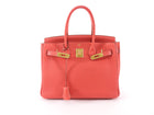 Hermes Birkin 30 Taurillon Clemence Leather Pink Rose Jaipur Bag GHW