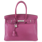 Hermes Birkin 35 Clemence Tosca Magenta Leather PHW Bag