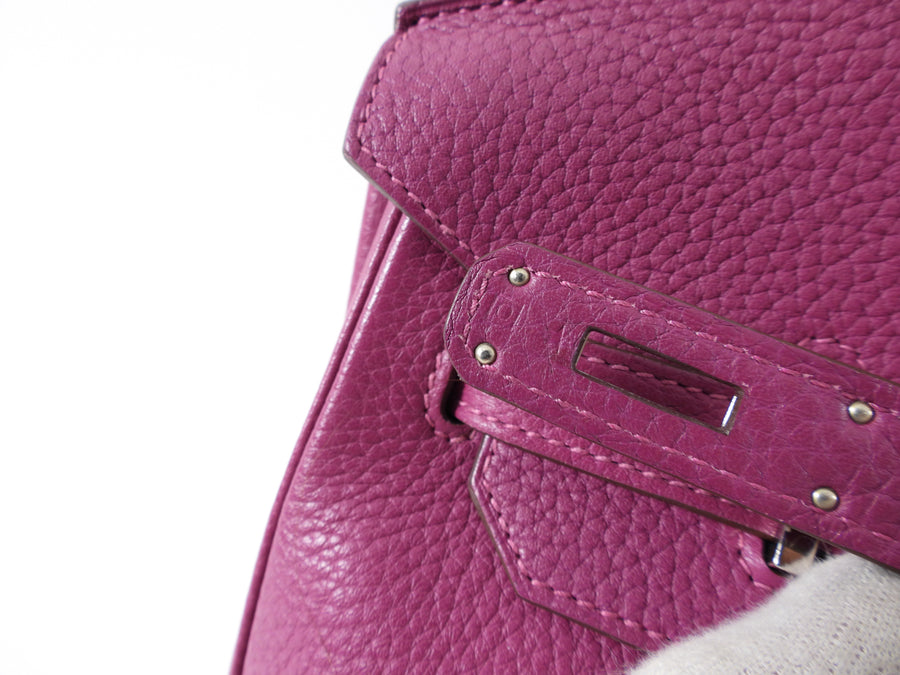 Hermes Birkin 35 Clemence Tosca Magenta Leather PHW Bag