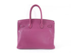 Hermes Birkin 35 Clemence Tosca Magenta Leather PHW Bag