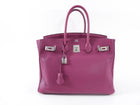 Hermes Birkin 35 Clemence Tosca Magenta Leather PHW Bag