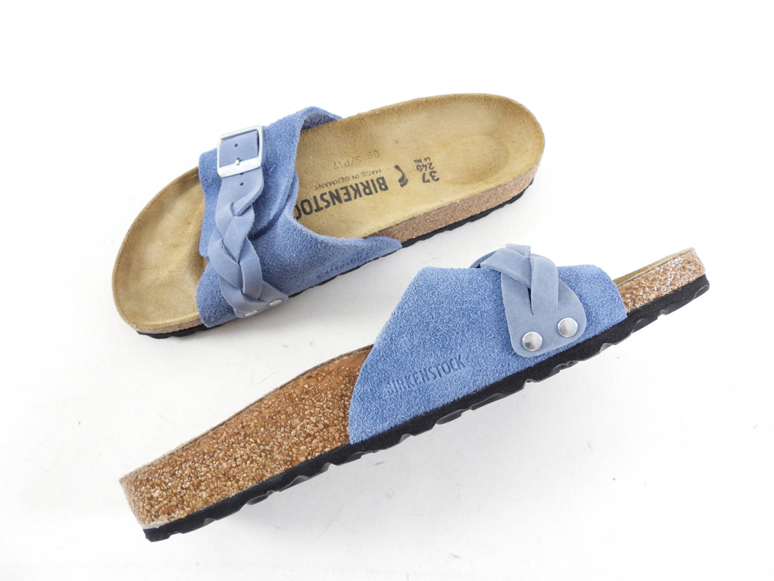 Birkinstock Blue Suede Braided Pula Sandals - 37