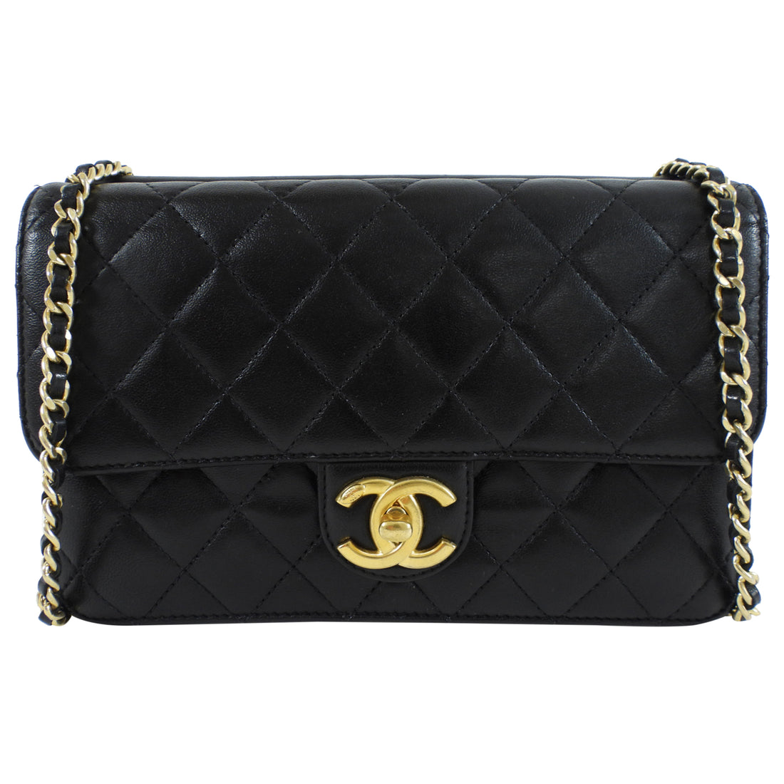 Chanel Small Black Quilted Leather Crossing Times Crossbody Bag