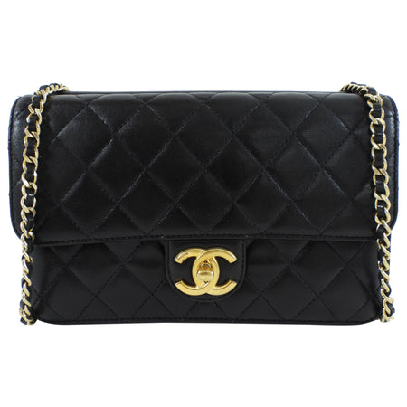 Chanel Small Black Quilted Leather Crossing Times Crossbody Bag