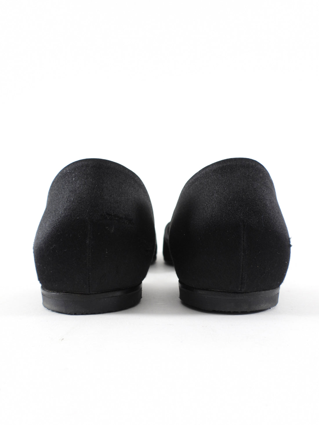 Roger Vivier Black Satin Chips Strass Flat Shoes - 36 / 36.5