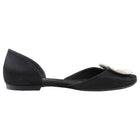 Roger Vivier Black Satin Chips Strass Flat Shoes - 36 / 36.5