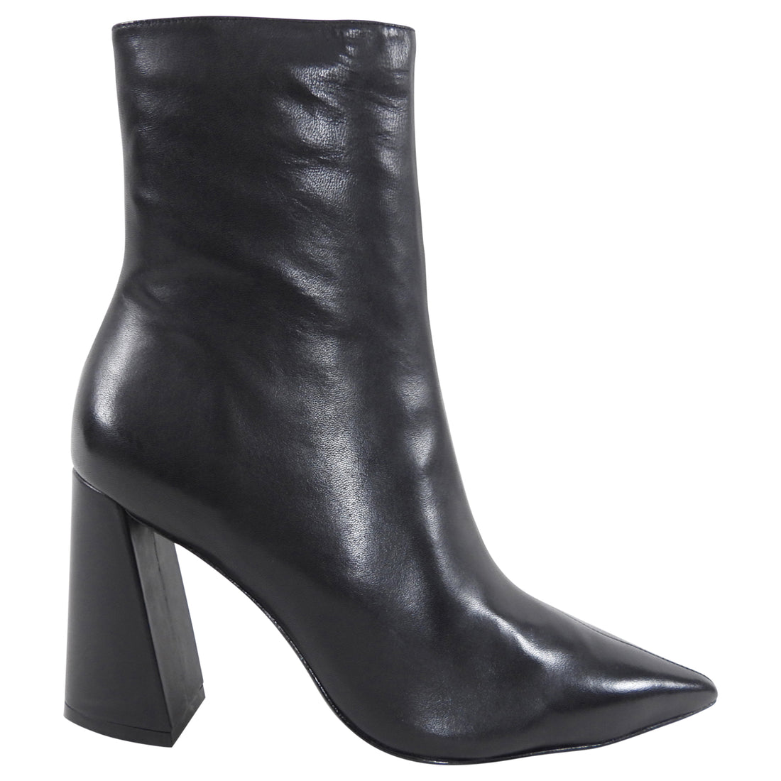 Black Suede Studio Black Leather Ankle Boot - 7