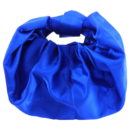 Bardo Collective Blue Satin Mini Knotted Via Bag