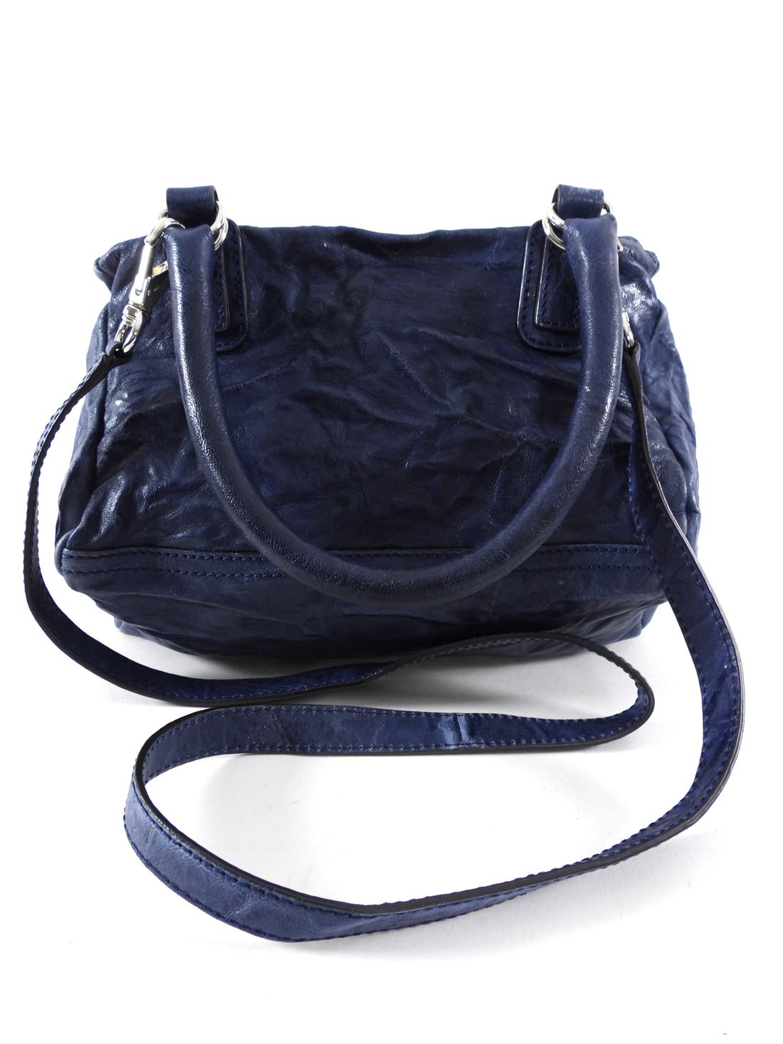 Givenchy Navy Blue Aged Pepe Leather Pandora Bag