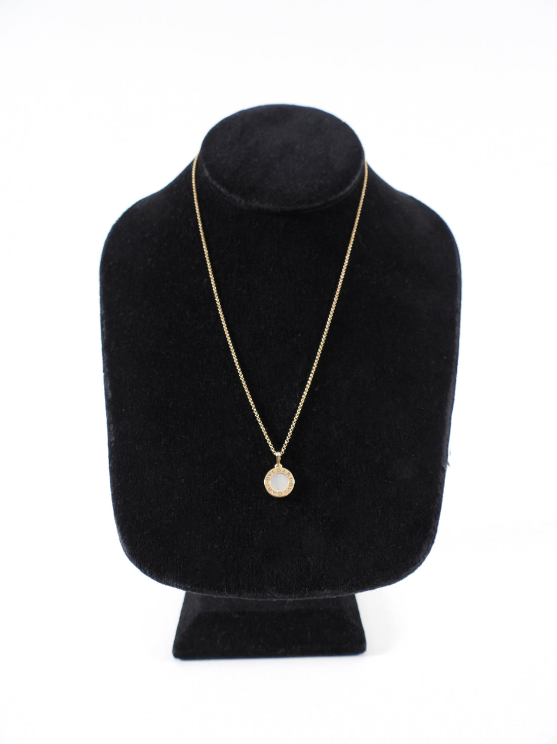 Bvlgari Bvlgari Mini 18k Rose Gold Mother Of Pearl Pendant Necklace