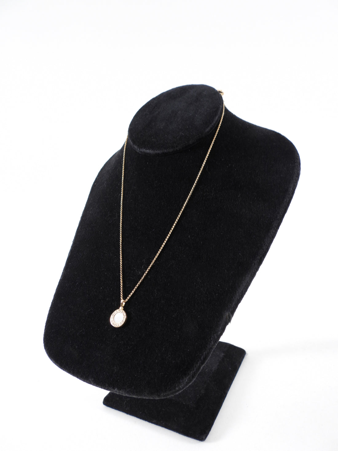 Bvlgari Bvlgari Mini 18k Rose Gold Mother Of Pearl Pendant Necklace