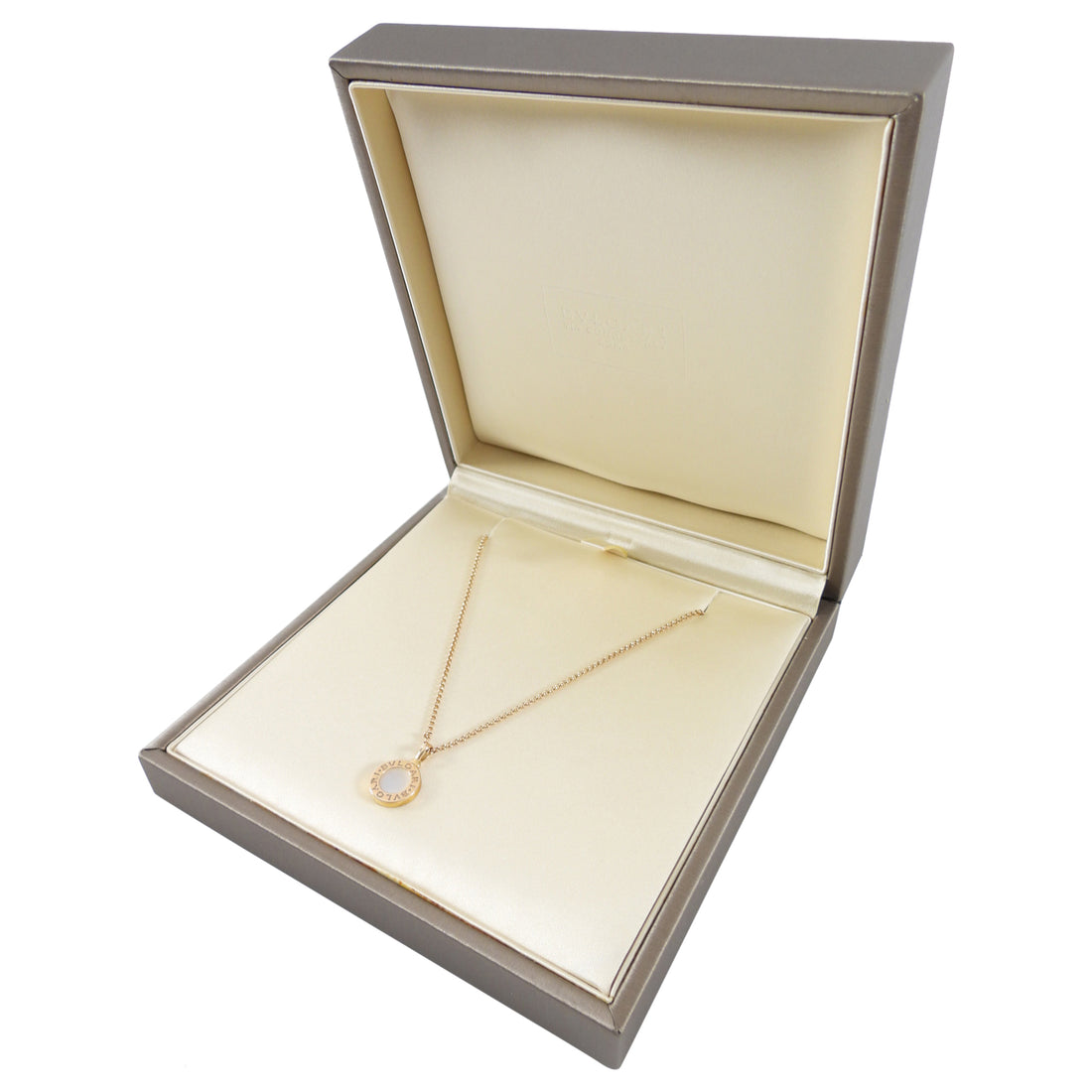 Bvlgari Bvlgari Mini 18k Rose Gold Mother Of Pearl Pendant Necklace