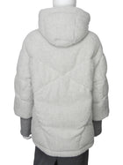Bogner Light Grey Sheryl Hooded Boucle Wool Puffer Ski Jacket - US 6 / S