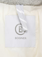 Bogner Light Grey Sheryl Hooded Boucle Wool Puffer Ski Jacket - US 6 / S