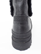 Bogner Black Grained Leather and Shearling Arosa Platform Chelsea Boot - 37
