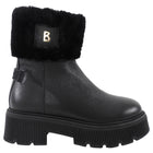 Bogner Black Leather and Shearling Turin 6 Lug Ankle Boot - 37