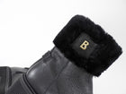 Bogner Black Leather and Shearling Turin 6 Lug Ankle Boot - 37