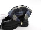Bogner Black Leather and Shearling Turin 6 Lug Ankle Boot - 37