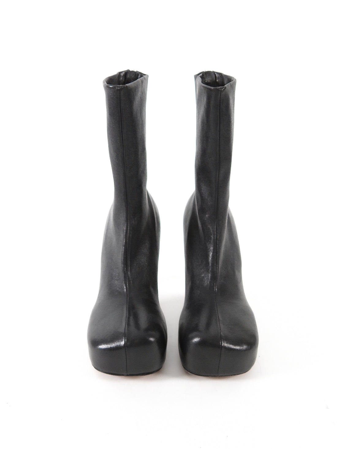 Bottega Veneta Black Leather Platform Sock Boot - 37