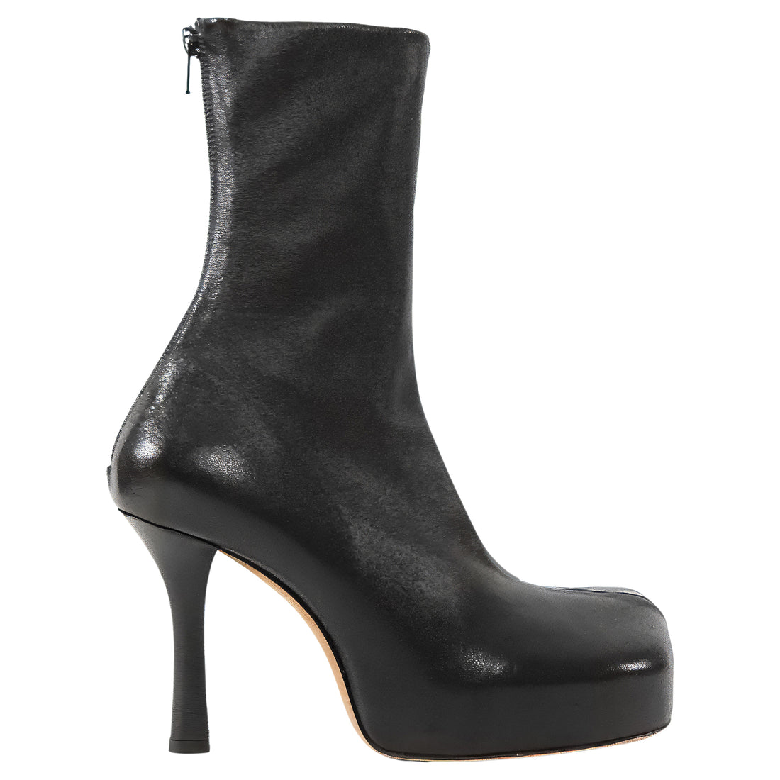 Bottega Veneta Black Leather Platform Sock Boot - 37