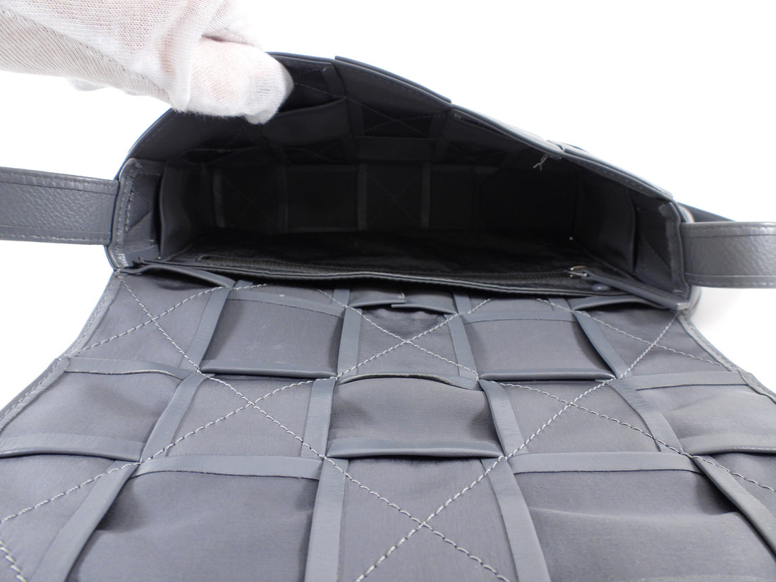 Bottega Veneta Grey Leather Woven Cassette Bag