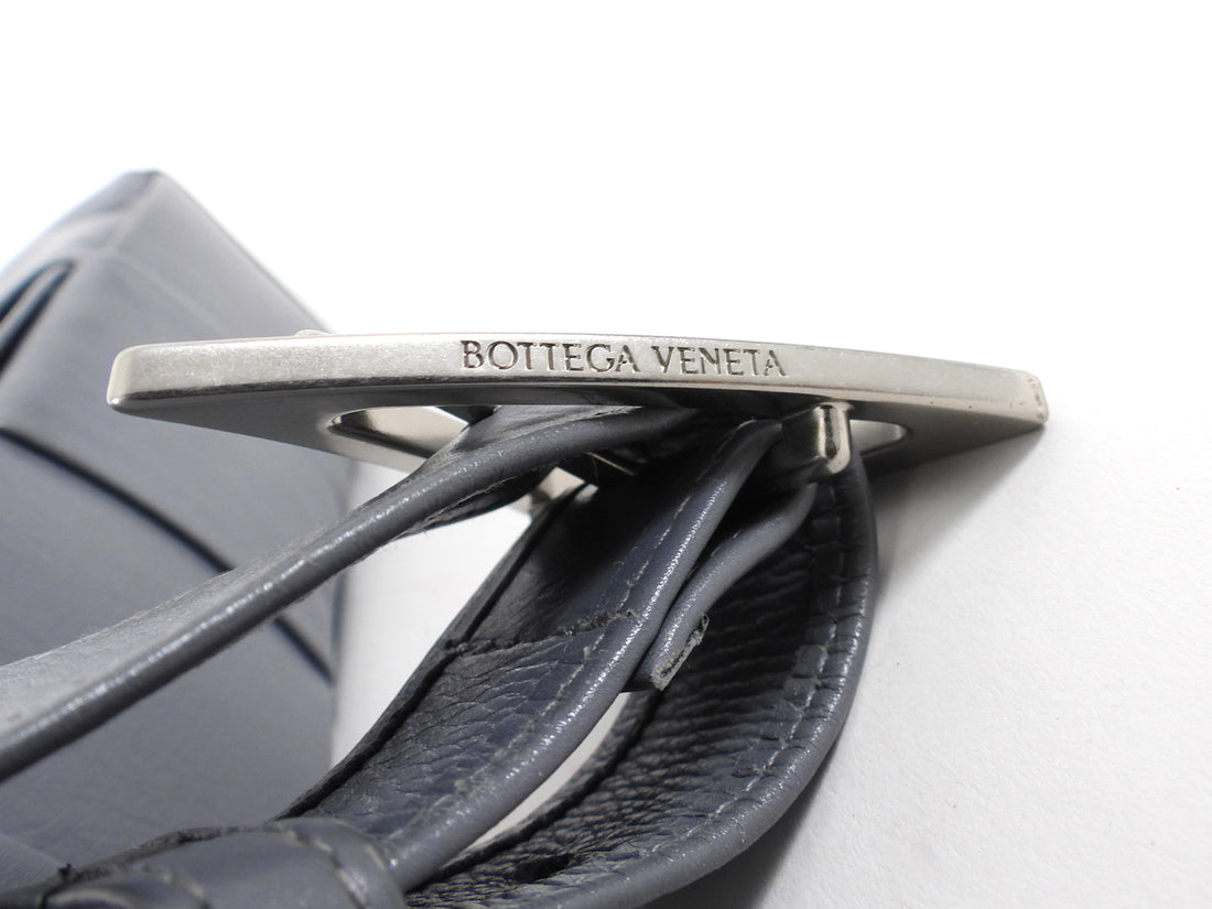 Bottega Veneta Grey Leather Woven Cassette Bag