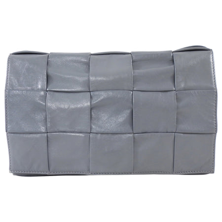 Bottega Veneta Grey Leather Woven Cassette Bag