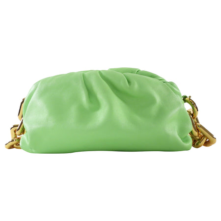 Bottega Veneta The Chain Pouch Lime Green Leather Shoulder Bag