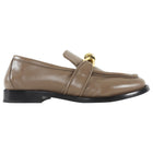 Bottega Veneta Taupe Brown Leather Gold Knot Buckle Astaire Loafer - 39.5