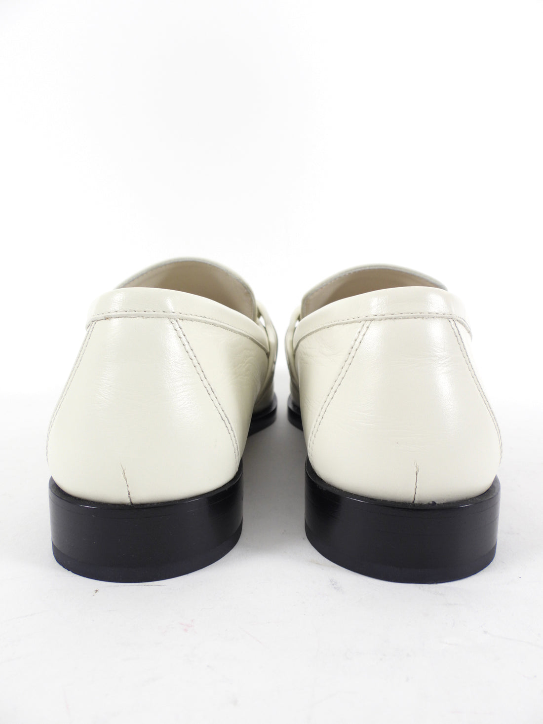 Bottega Veneta Ivory White Leather Astaire Loafer - 39.5
