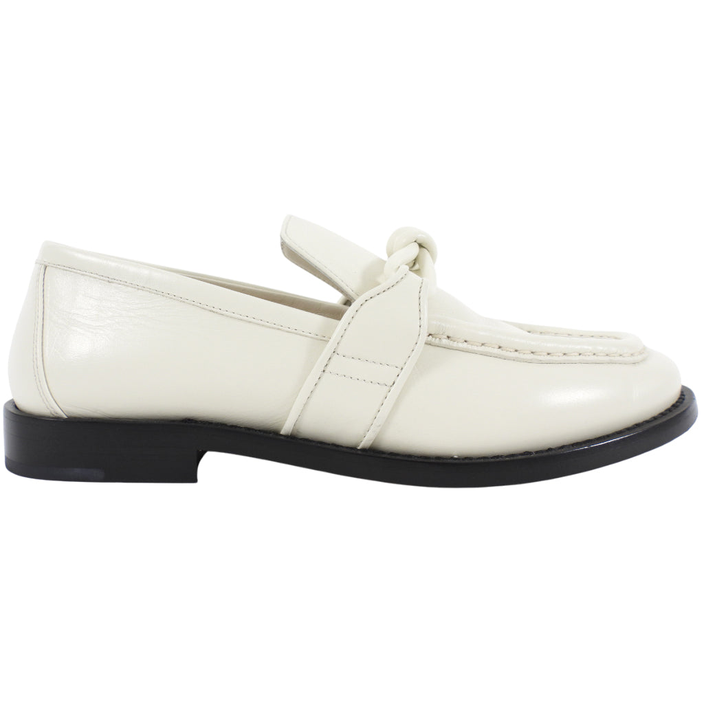 Bottega Veneta Ivory White Leather Astaire Loafer - 39.5