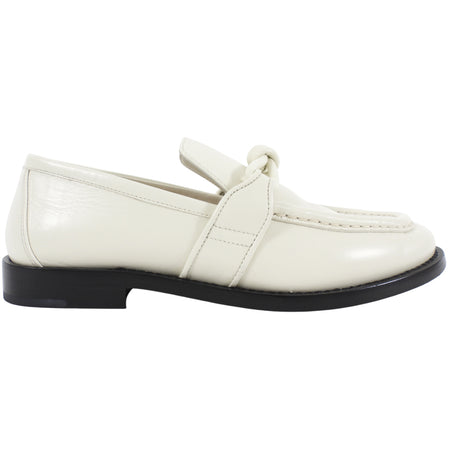 Bottega Veneta Ivory White Leather Astaire Loafer - 39.5