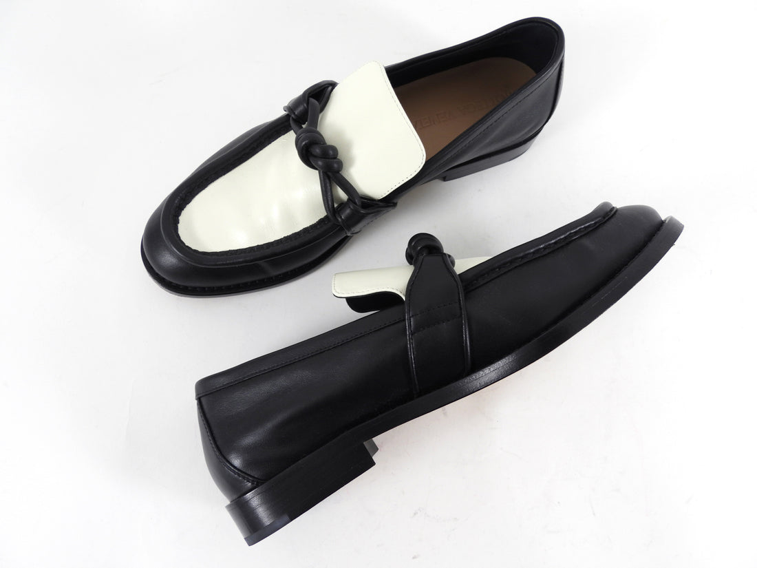 Bottega Veneta Black and White Leather Astaire Loafer - 39.5