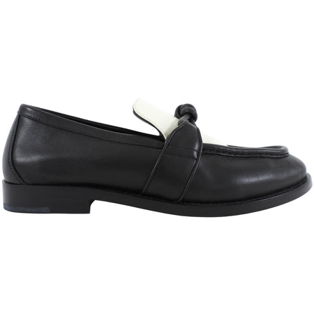 Bottega Veneta Black and White Leather Astaire Loafer - 39.5