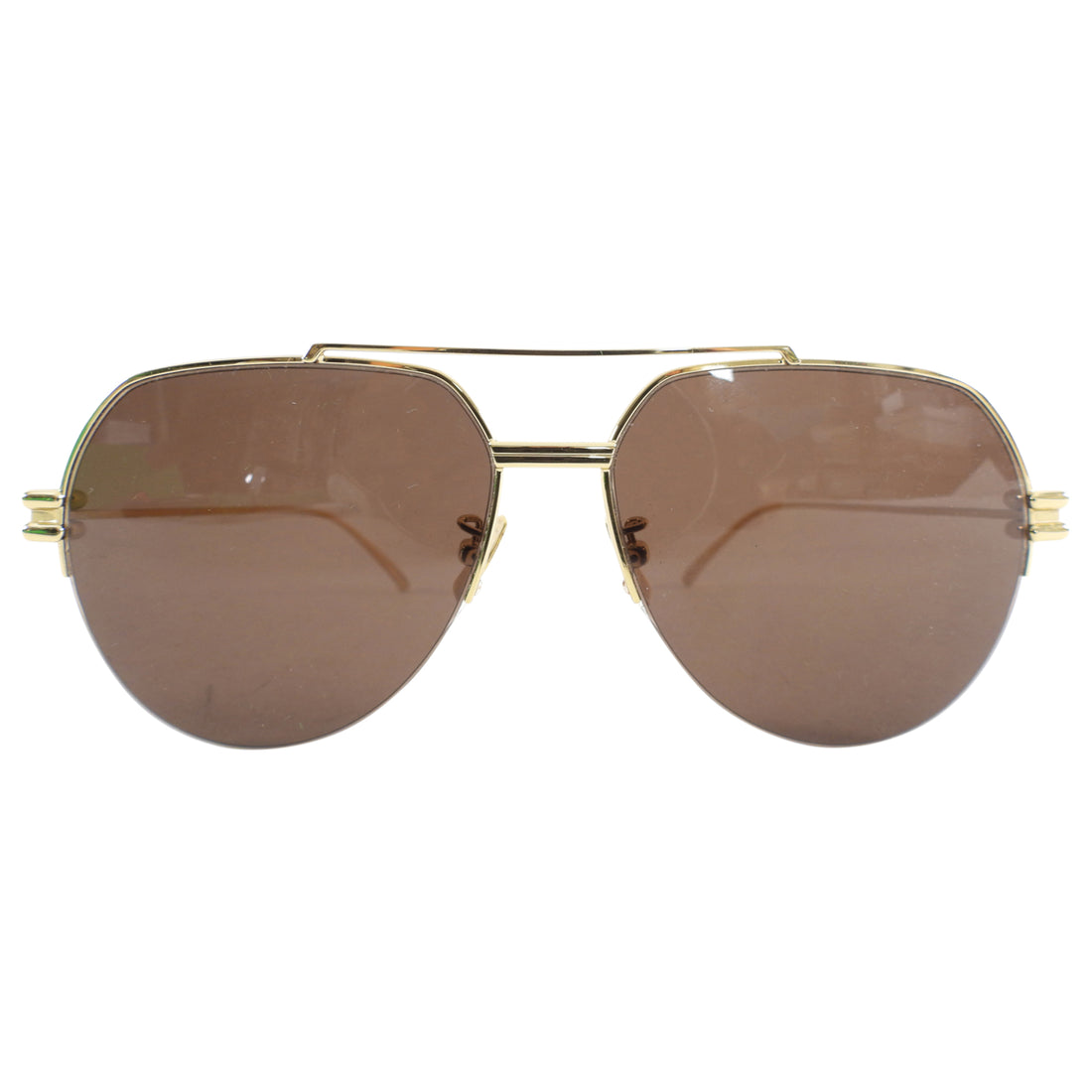 Bottega Veneta Gold Aviator Sunglasses BV1046S