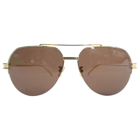 Bottega Veneta Gold Aviator Sunglasses BV1046S