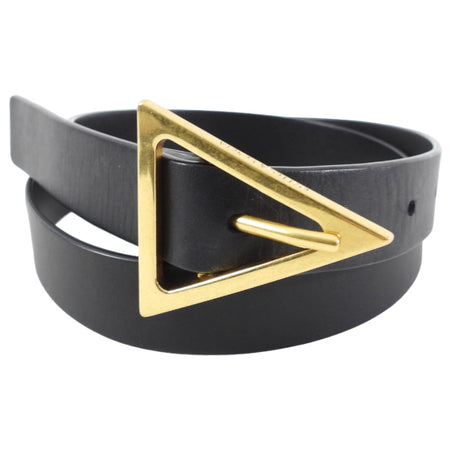 Bottega Veneta Black Leather Triangle Belt