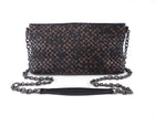 Bottega Veneta Black and Brown Intrecciato Leather Chain Bag