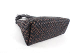 Bottega Veneta Black and Brown Intrecciato Leather Chain Bag