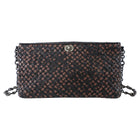 Bottega Veneta Black and Brown Intrecciato Leather Chain Bag