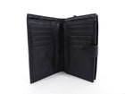 Bottega Venetta Black Intrecciato Leather French Wallet