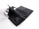Bottega Venetta Black Intrecciato Leather French Wallet